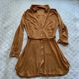 Golden Brown Dress With Adjustable Sleeves